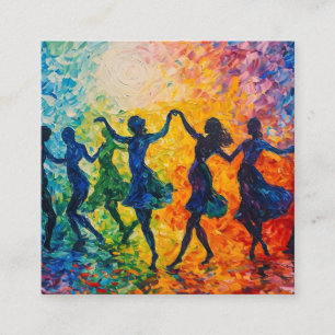 Colourful Silhouettes Dancing Enclosure Card