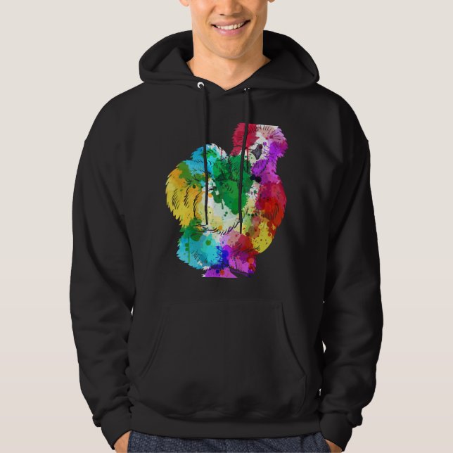 Colourful Silk Chicken Fan Animal Hoodie (Front)
