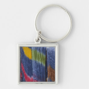 Colourful silk threads, Mandalay, Myanmar Keychain
