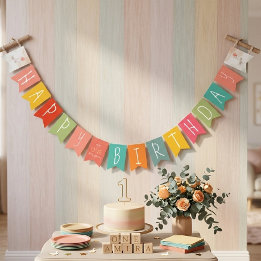 Colourful Silly Goose Happy Birthday Bunting Banne Flags