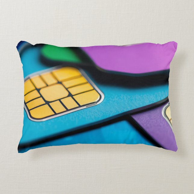 Colourful sim-cards accent pillow (Front)