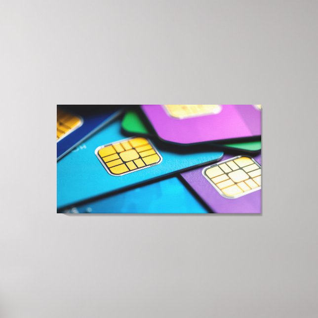 Colourful sim-cards canvas print (Front)