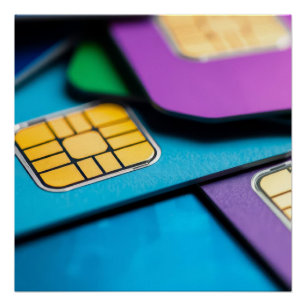 Colourful sim-cards poster