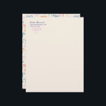 Colourful Simple Bows Personal Stationery<br><div class="desc">A sweet and simple pink bow (or change the colour to your favourite hue) on the front and a backer pattern of simple and sweet hand-drawn bows in a rainbow of modern brights give this letterhead a carefree and cheerful air, perfect for a young lady's first set of correspondence or...</div>
