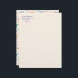 Colourful Simple Bows Personal Stationery<br><div class="desc">A sweet and simple pink bow (or change the colour to your favourite hue) on the front and a backer pattern of simple and sweet hand-drawn bows in a rainbow of modern brights give this letterhead a carefree and cheerful air, perfect for a young lady's first set of correspondence or...</div>