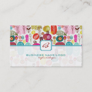 Colourful Simple Hand Drawn Retro Business Card