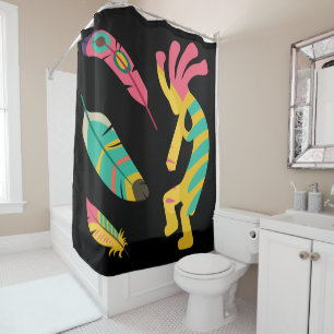 Colourful Simple Kokopelli Shower Curtain