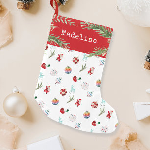Colourful Simple Merry Christmas Small Christmas Stocking