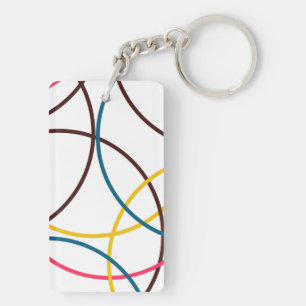 Colourful, simple modern cool, urban trendy circle keychain
