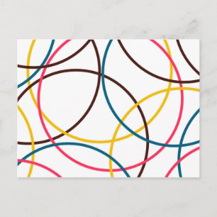 Colourful, simple modern cool, urban trendy circle postcard