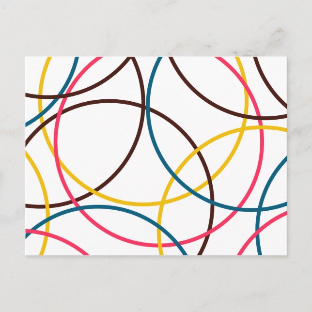 Colourful, simple modern cool, urban trendy circle postcard (Front)