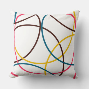 Colourful, simple modern cool, urban trendy circle throw pillow