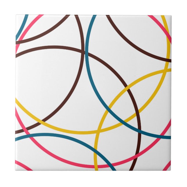Colourful, simple modern cool, urban trendy circle tile (Front)