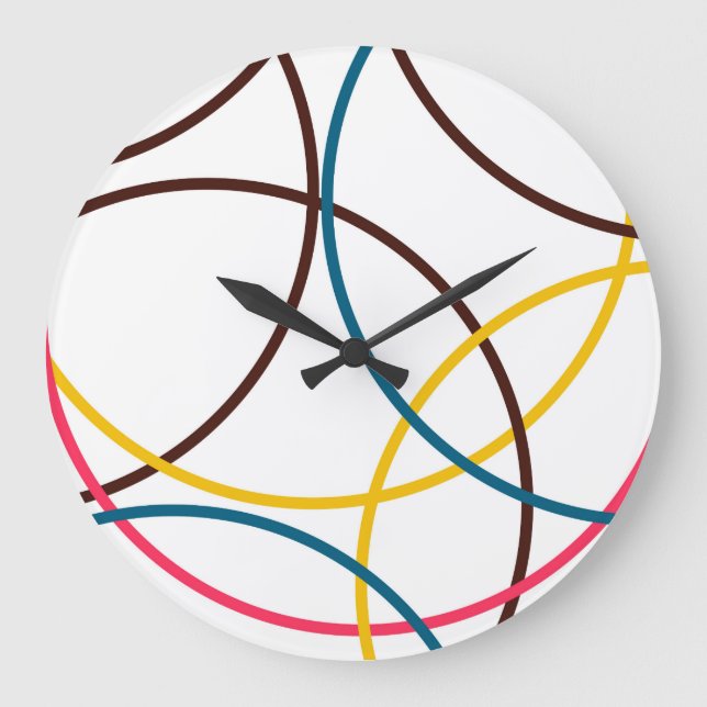 Colourful, simple modern cool, urban trendy large clock (Front)