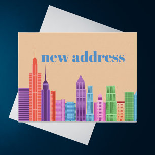 Colourful Simple Modern We Have Moved New Home Postcard