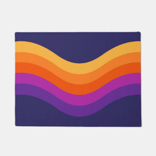 Colourful simple retro style waves design  doormat