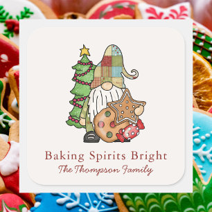 Colourful Simple Typography Baking Spirits Bright Square Sticker