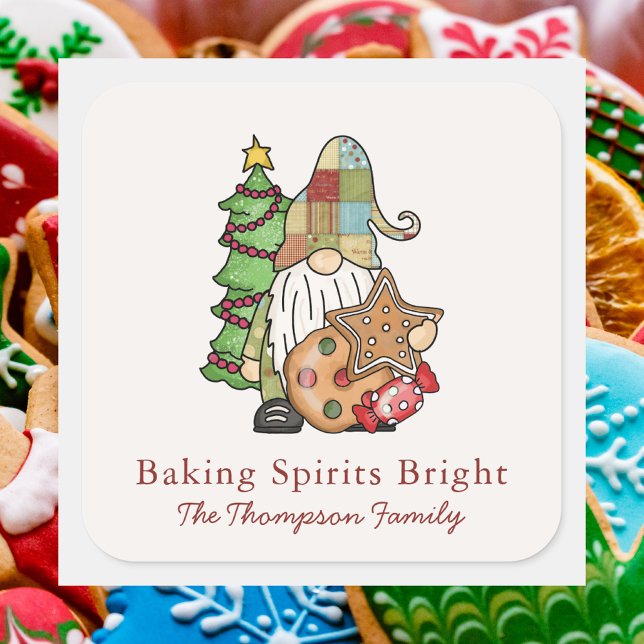 Colourful Simple Typography Baking Spirits Bright Square Sticker (Creator Uploaded)
