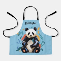 Colourful Sitting Panda Bear Personalized Name Blu