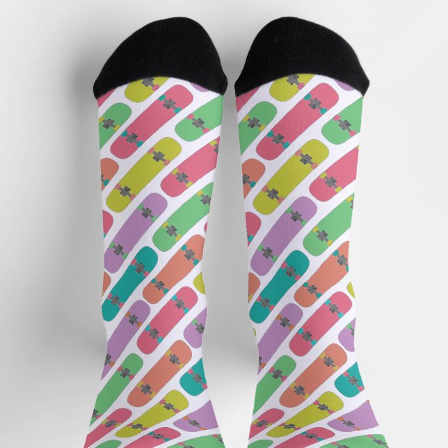 Colourful Skateboard Pattern Socks (Top)