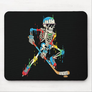 Colourful Skeleton Hockey Ice Cream Drip Player  Mouse Pad