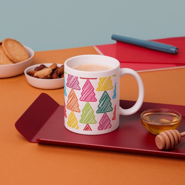 Colourful Sketchy Christmas Trees Mug (Creator Uploaded)
