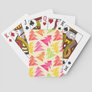 Colourful Sketchy Christmas Trees Playing Cards