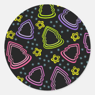 Colourful Sketchy Christmas Trees Sticker
