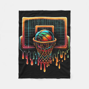 Colourful Sketll Dripping Colour Splash Hoop Net D Fleece Blanket