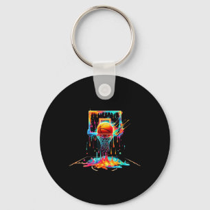 Colourful Sketll Dripping Colour Splash Hoop Net D Keychain