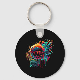 Colourful Sketll Dripping Colour Splash Hoop Net D Keychain