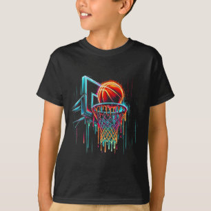Colourful Sketll Dripping Colour Splash Hoop Net D T-Shirt