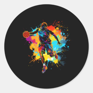 Colourful Sketll Player 1  Classic Round Sticker