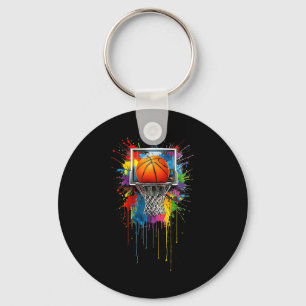 Colourful Sketll Tie Dye Colour Splash Hoop Net Sl Keychain
