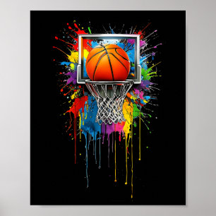 Colourful Sketll Tie Dye Colour Splash Hoop Net Sl Poster