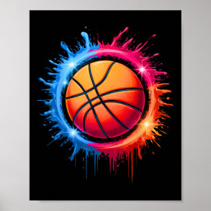 Colourful Sketll Tie Dye Colour Splash Hoop Net Sl Poster