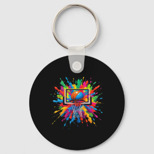 Colourful Sketll Tie Dye Hoop Net Slam Dunk Splash Keychain