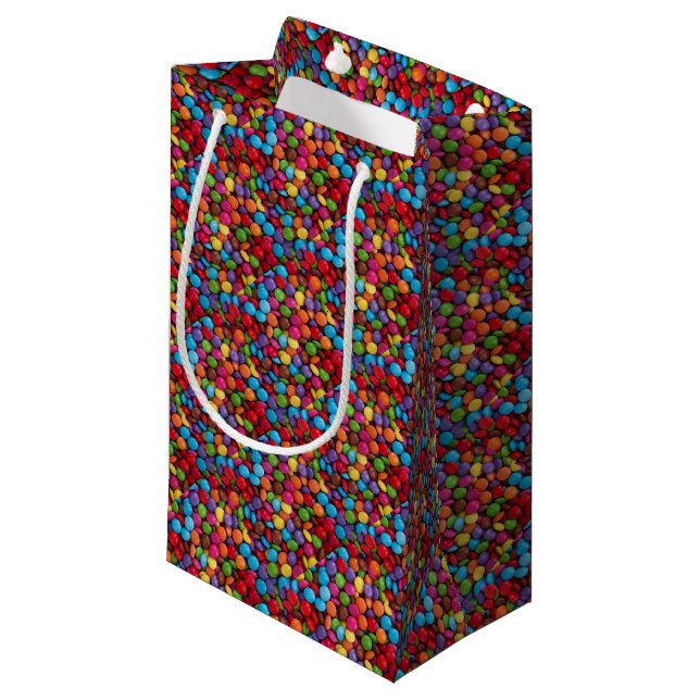 Colourful skittles candy small gift bag (Front Angled)
