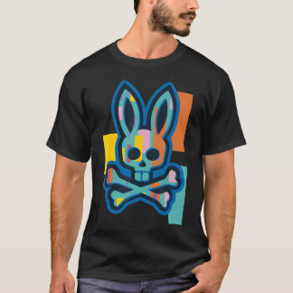 Colourful Skull And Crossbones Bad Rabbit Bunny Ch T-Shirt