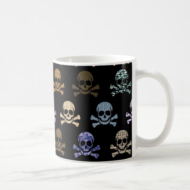 Colourful Skull & Cross Bones Coffee Mug (Right)