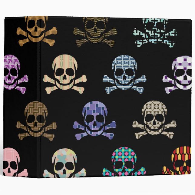 Colourful Skull & Crossbones Binder (Front/Spine)
