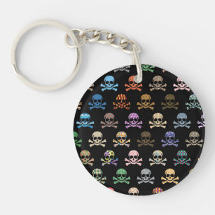 Colourful Skull & Crossbones Keychain