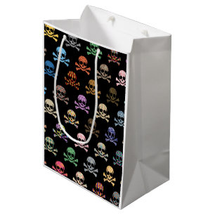 Colourful Skull & Crossbones Medium Gift Bag