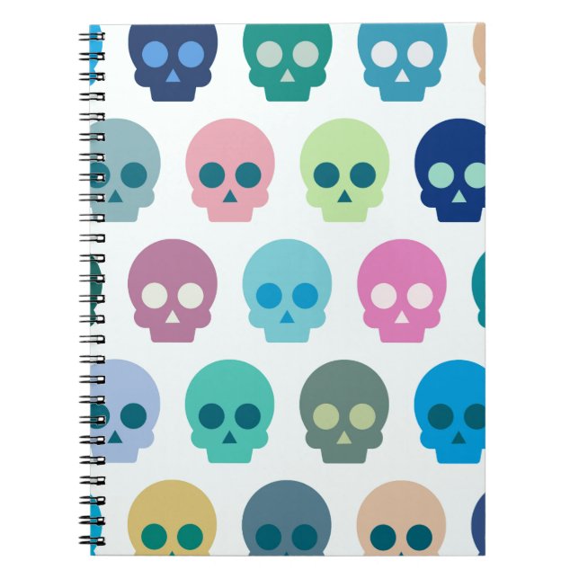 Colourful Skull Cute Pattern Notebook (Front)