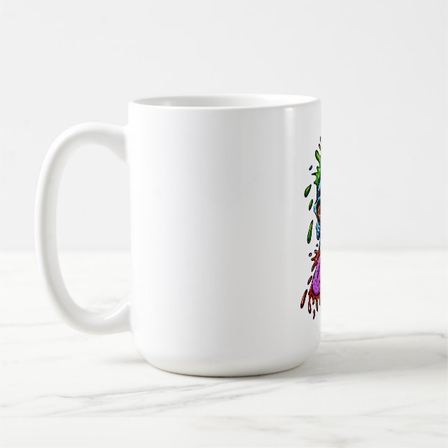 Colourful Skull Explosion Coffee Mug (Left)