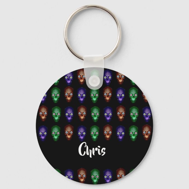 Colourful skull heads keychain (Front)