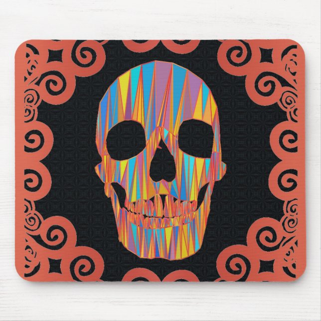 Colourful Skull Mouse Pad (Front)