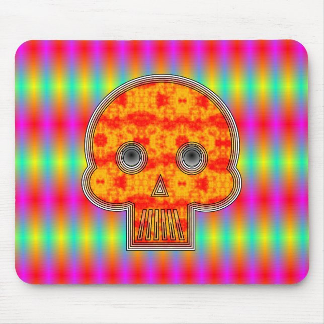 Colourful Skull Mouse Pad (Front)