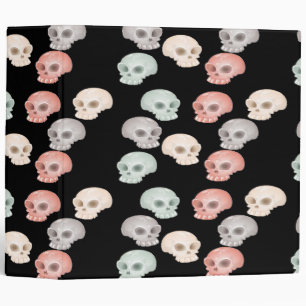colourful skulls on black binder