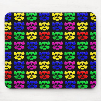 Colourful skulls pattern mouse pad